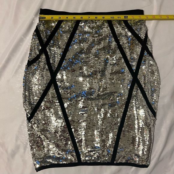 Silver Sequined 2 Piece Skirt Cropped Jacket - Picture 7 of 16